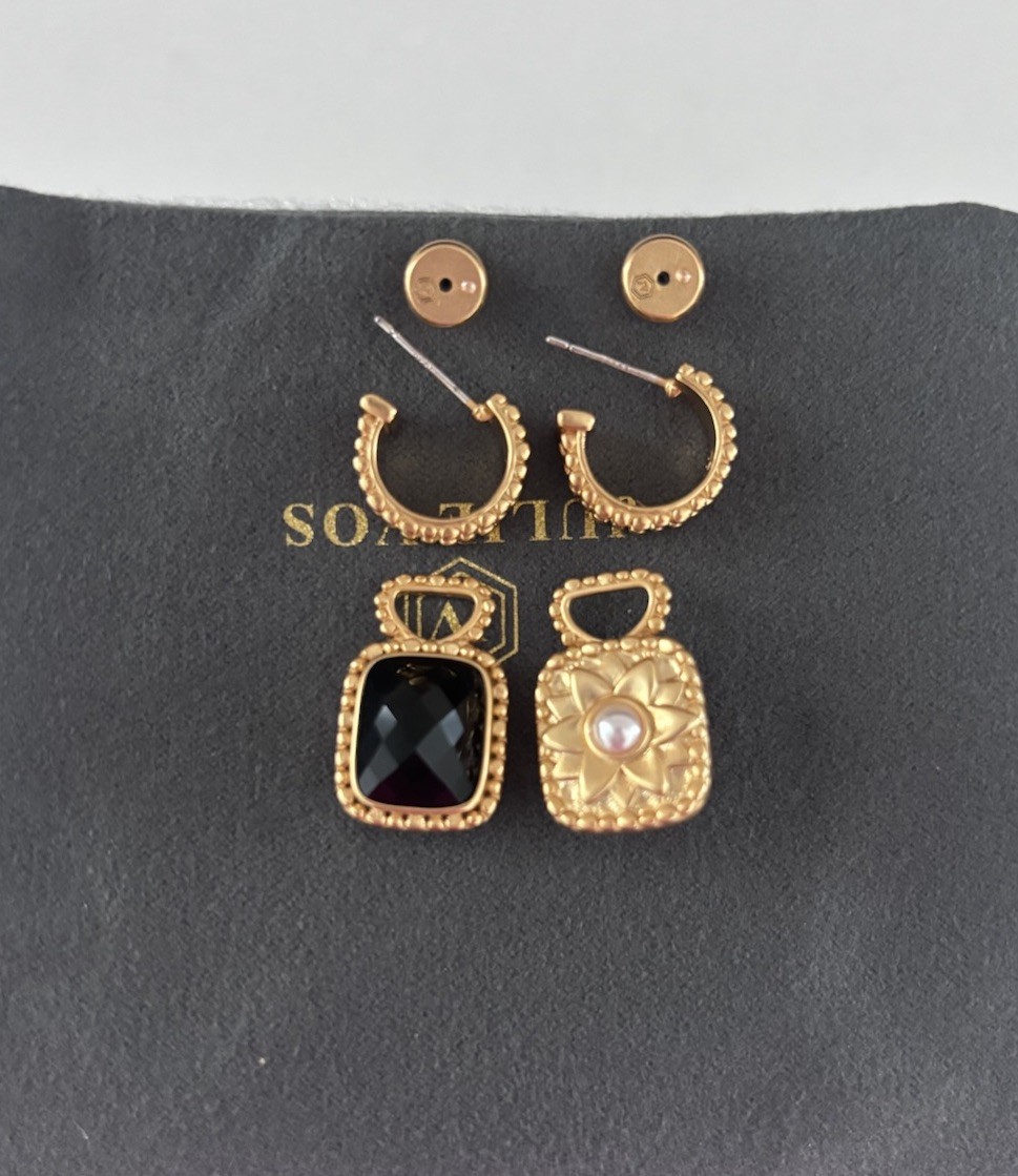 Brand New. $165 Julie Vos Marbella Hoop And Charm Earring
