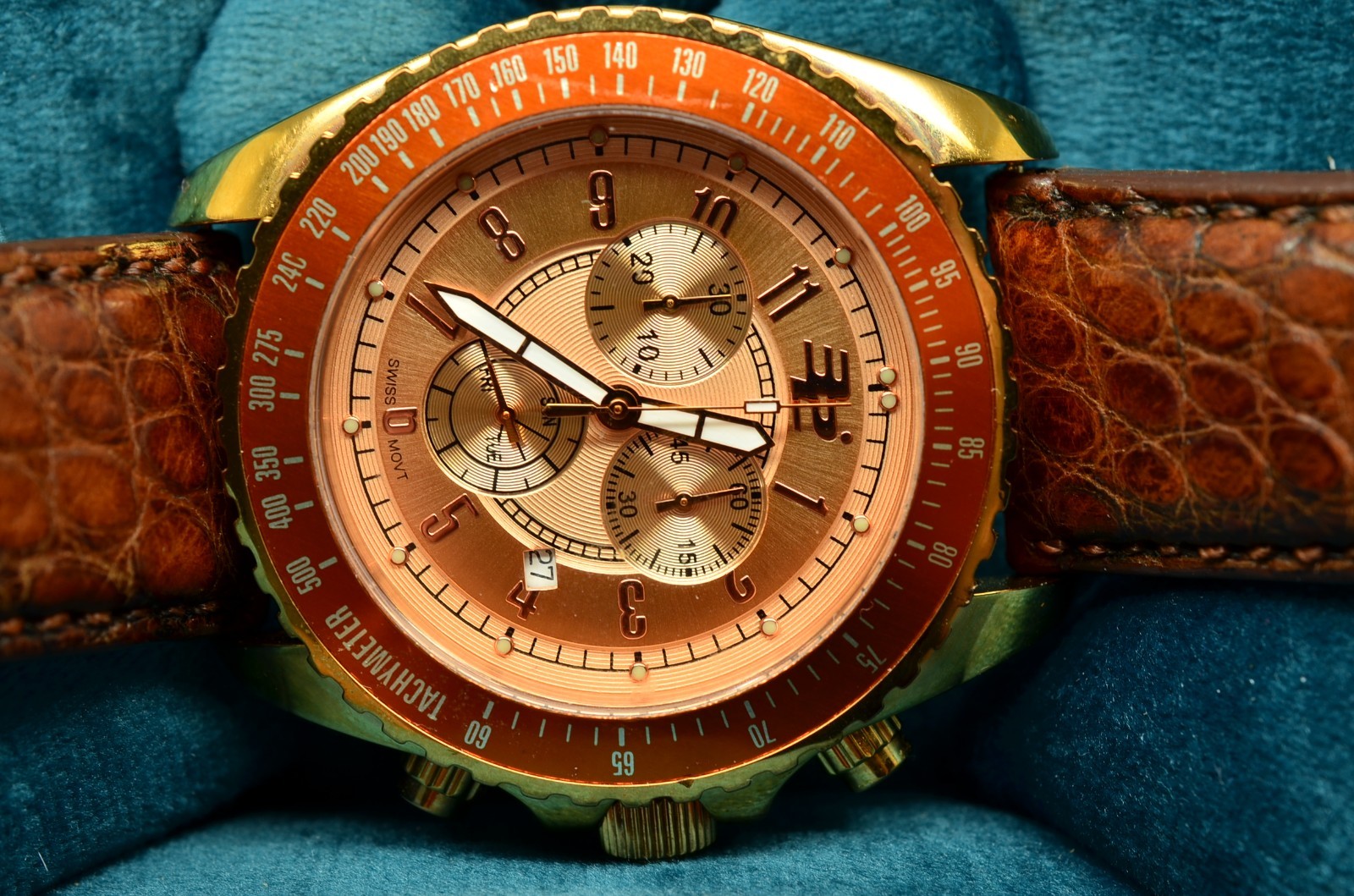 32 Degrees Men’s Wristwatch 32-416A-545 Rose Gold Color Stainless Case 100M