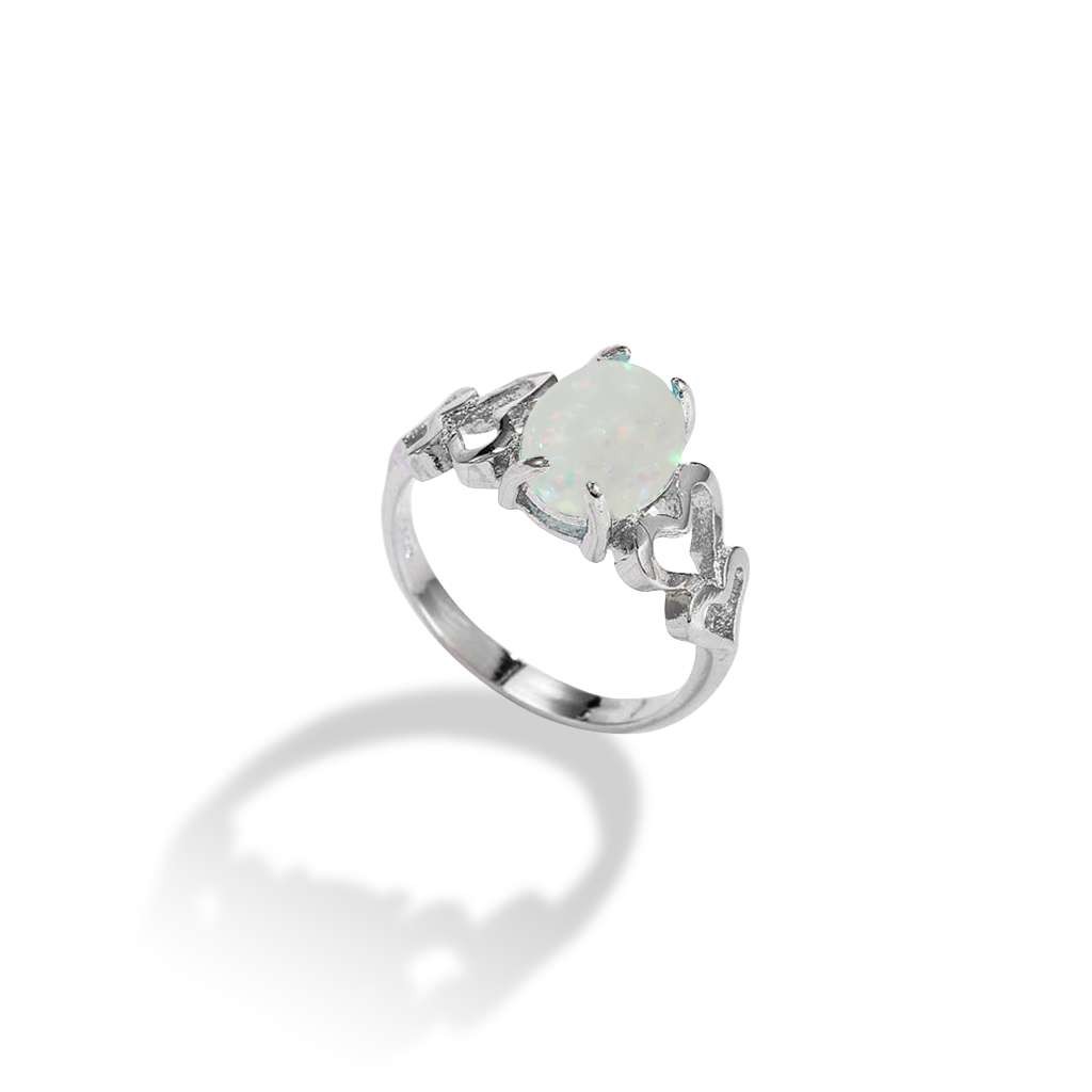 Fashion Oval Cut Opal 925 Silver Rings Jewelry Women Wedding Ring Size 6-10