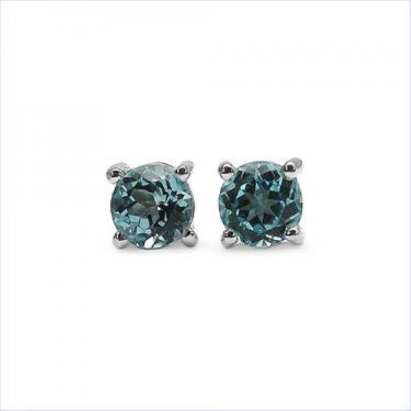 Stunning Womens White Gold Rhodium Over Solid Sterling Silver 1.2 CTW Swiss Blue