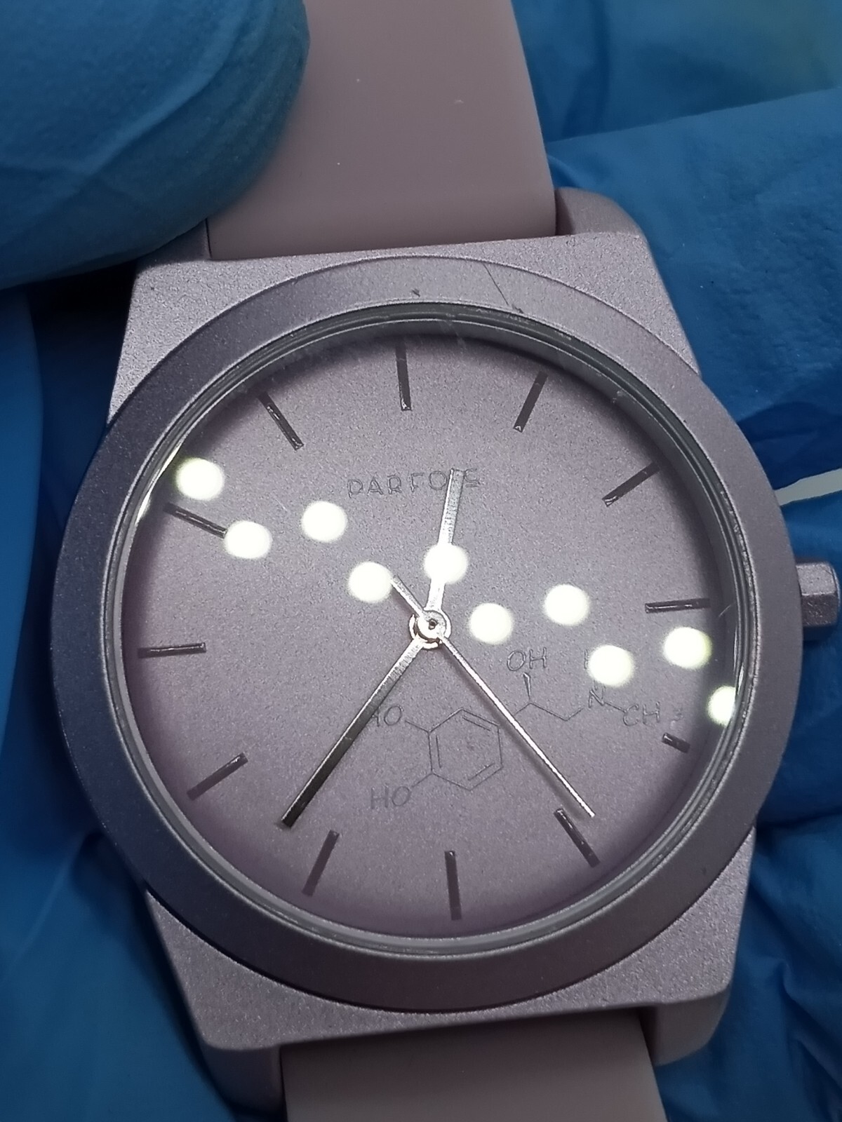 Parfois Timepiece, “Adrenaline”, Purple Tone, Rubber Band, New Battery, Runs
