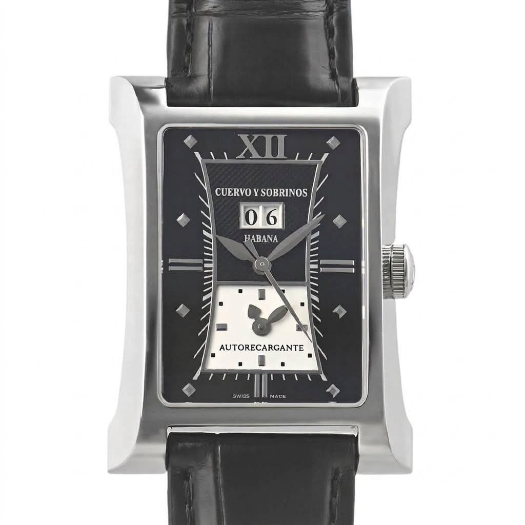 Cuervo y Sobrinos Esplendidos Dual Time A2451/1 Big Date Men’s Watch Serviced