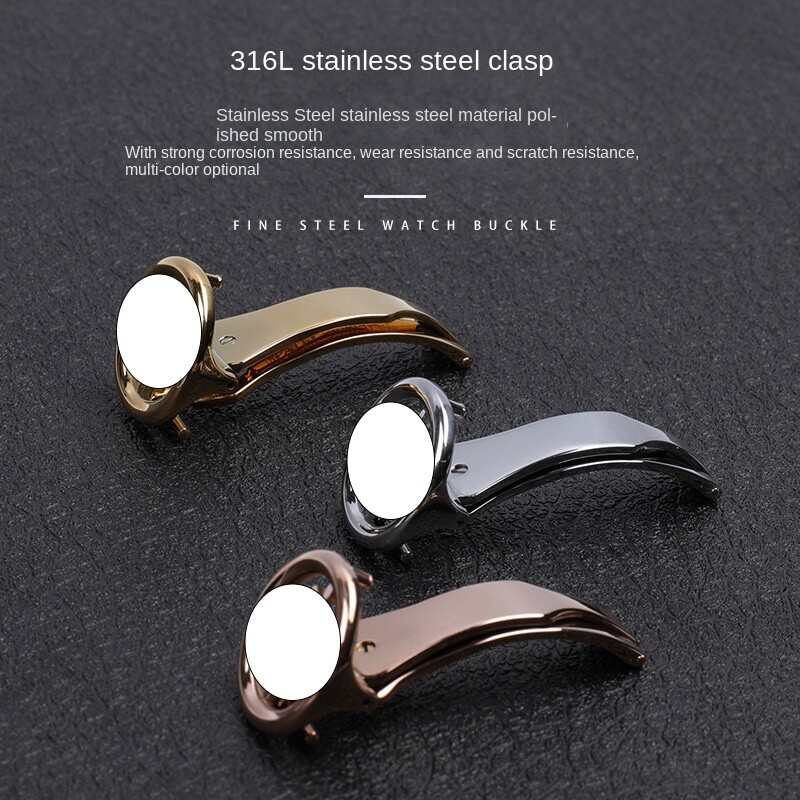 Folding Buckle Solid Steel Clasp Butterfly Buckle 16 18mm For Patek Philippe