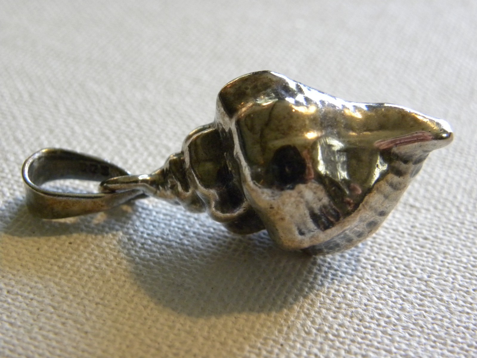 Sterling Silver Conch Shell Pendant 3D Sea Necklace Beach Shore