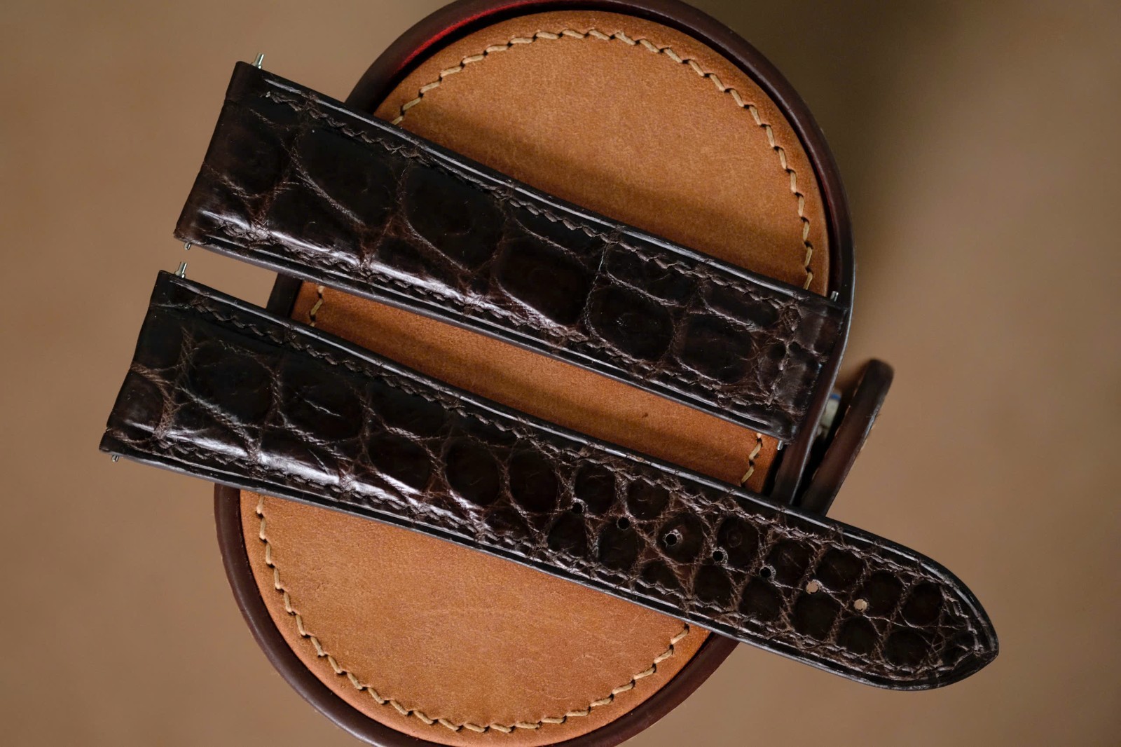 Handmade dark brown strap watch band size 23/18 Custom size & length