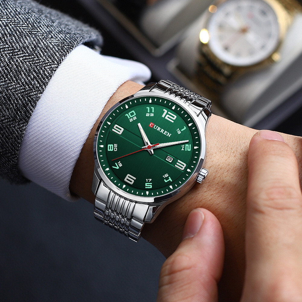 CURREN Men Quartz Watches Steel Watch Luminous Casual Business Male Wristwatch