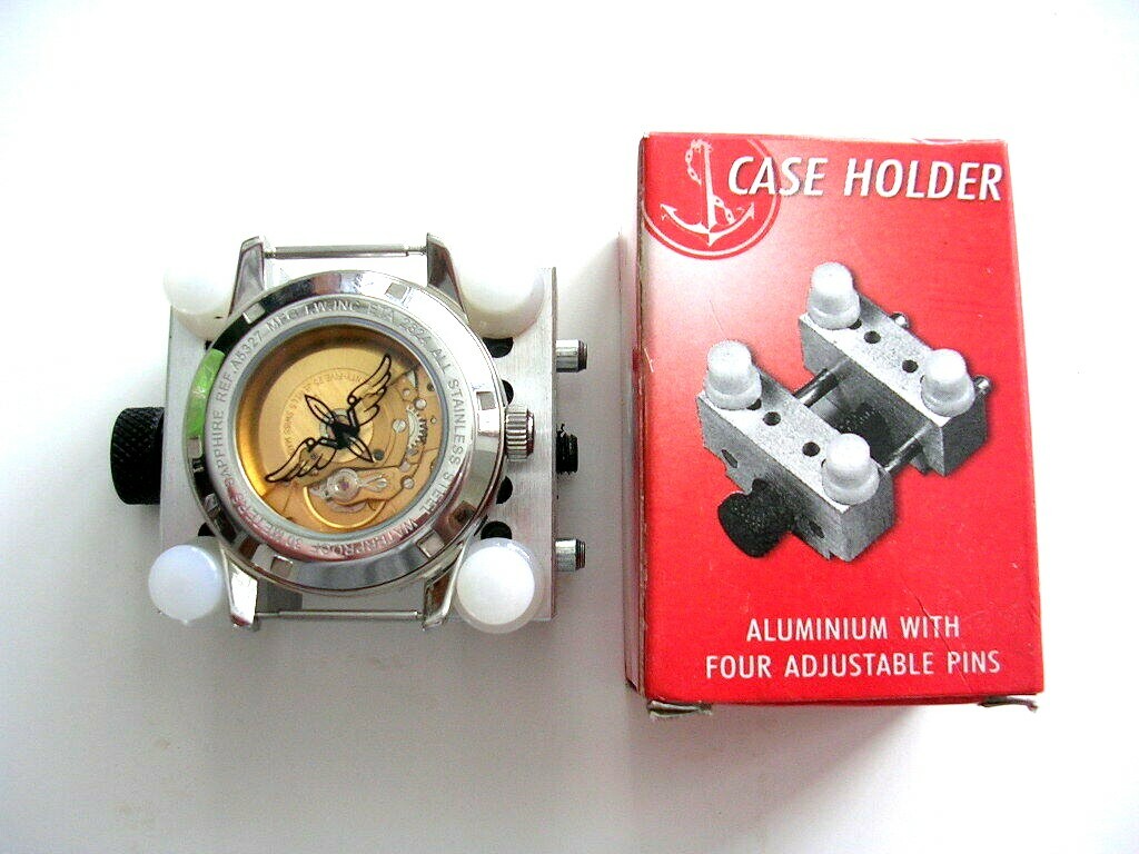 Watch Case Holder Aluminum 4 adjustable pins Swiss watchmaker tool IW SUISSE USA