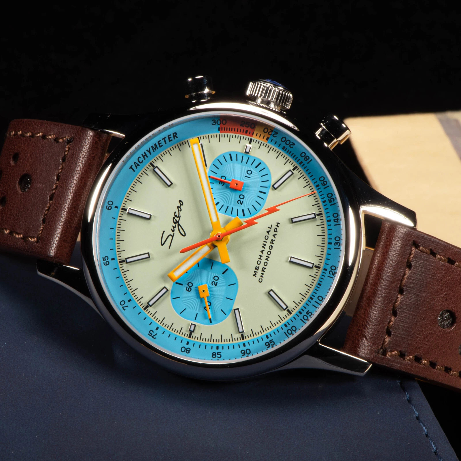 1963 Seagull Sugess Panda 40mm Light Blue V2 Racing Chronograph Sapphire ST1901