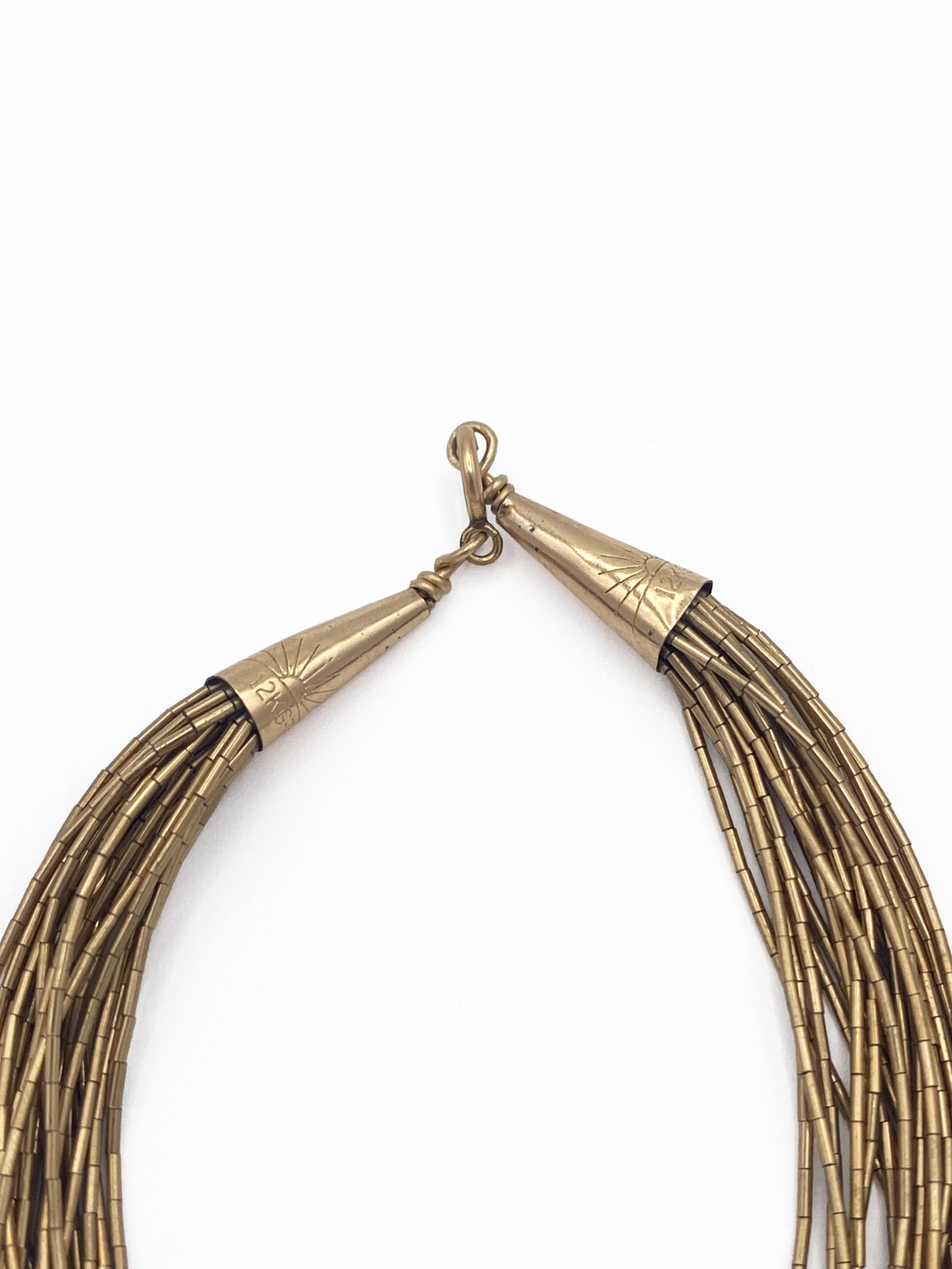 Vintage 1/20 12K Gold Filled 20-Strand Liquid Gold Tube Bead Bracelet 7 in