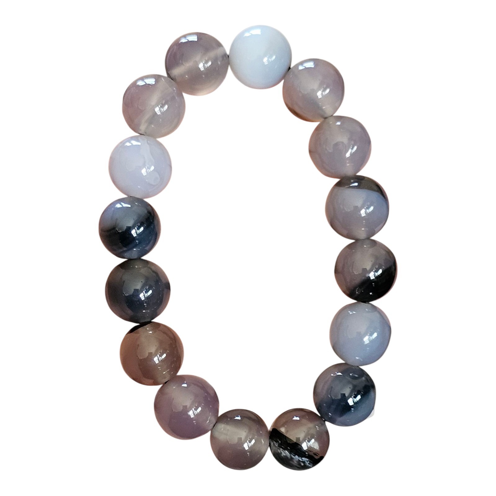 Volcano Agate Natural Crystal Bracelet 12.3mm UV Reactive