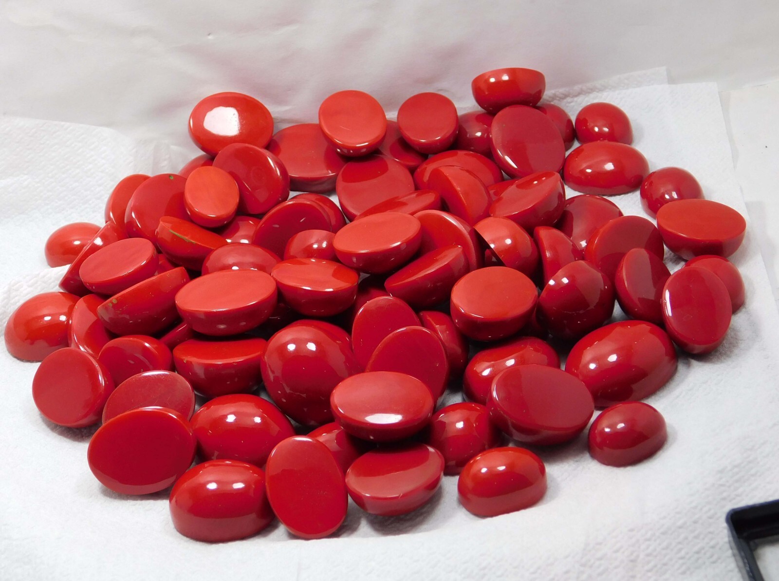 Natural Italian Red Coral 250 Ct Oval Cabochon Cut Loose Gemstone Lot