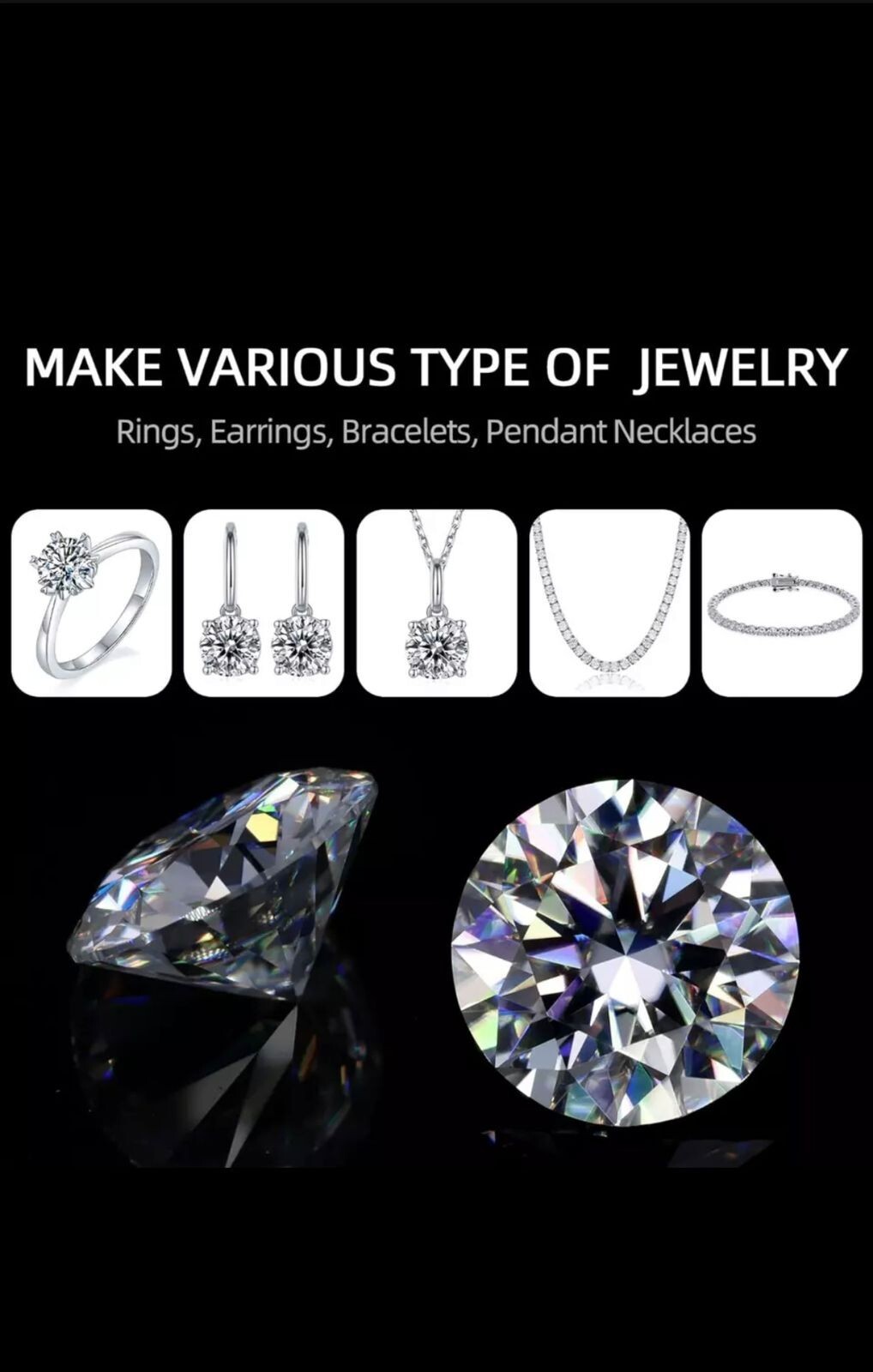Lab Grown CVD Diamond 1-11.50 MM Multi Round Cut D Color VVS1 Clarity Certified