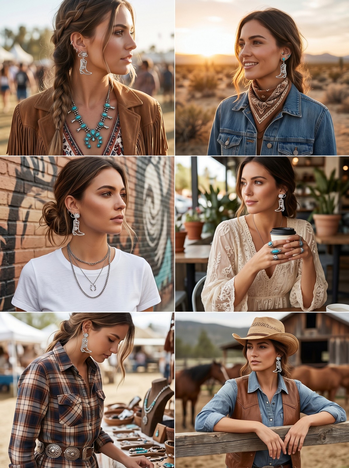 2pcs Western Cowboy Hollow Boot Earrings Unique For Daily Wear And Festivals