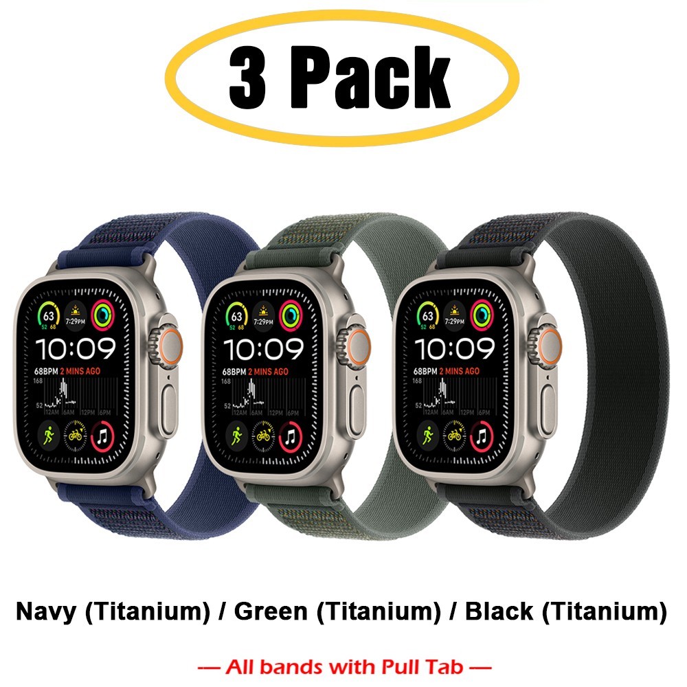 3 PACK Trail Loop Sport Band for Apple Watch Ultra 3 2 1 49mm S11 10 9 8 7 6 SE