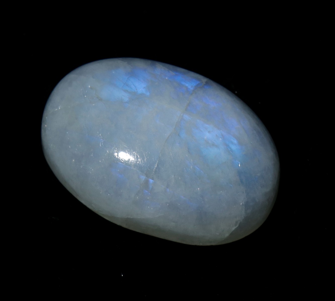 100% Certified Natural Rainbow Moonstone Oval Cabochon Gemstone 26.55 Ct