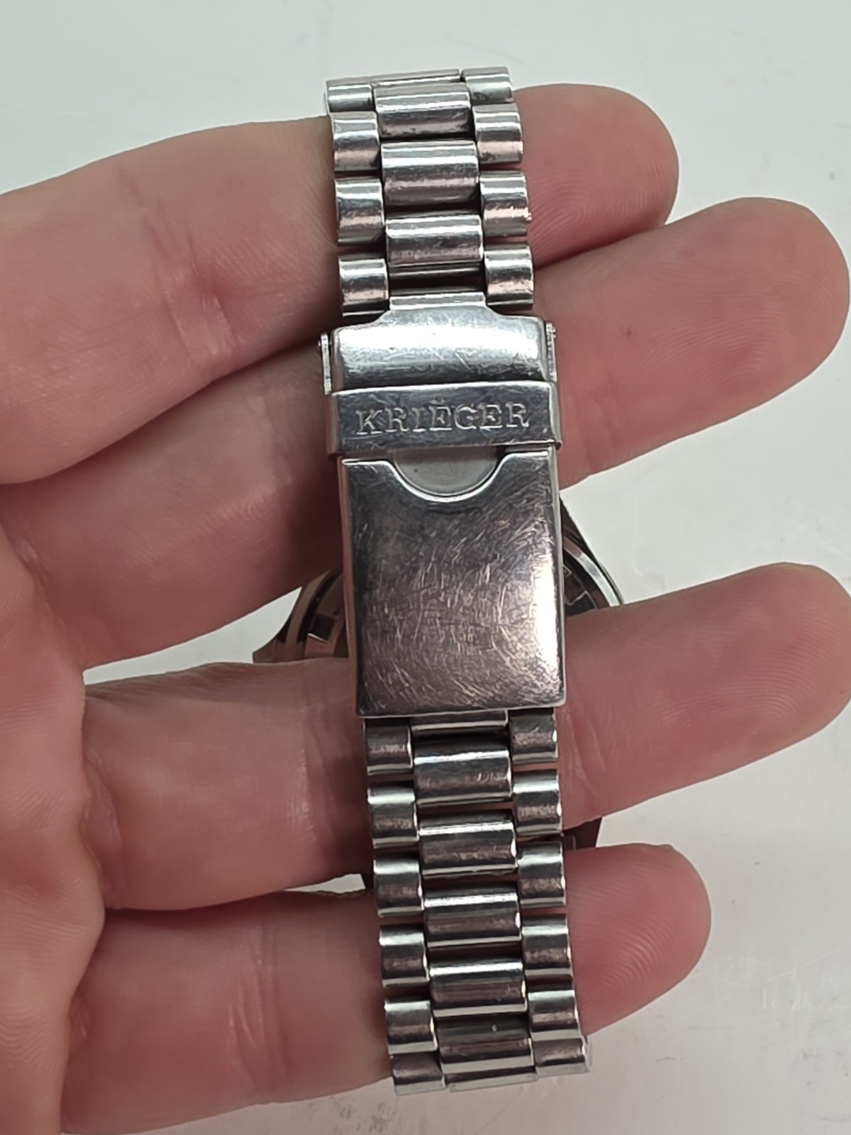 Krieger M882 Watch Stainless Steel Certified Swiss Chronometer Day Date New Batt