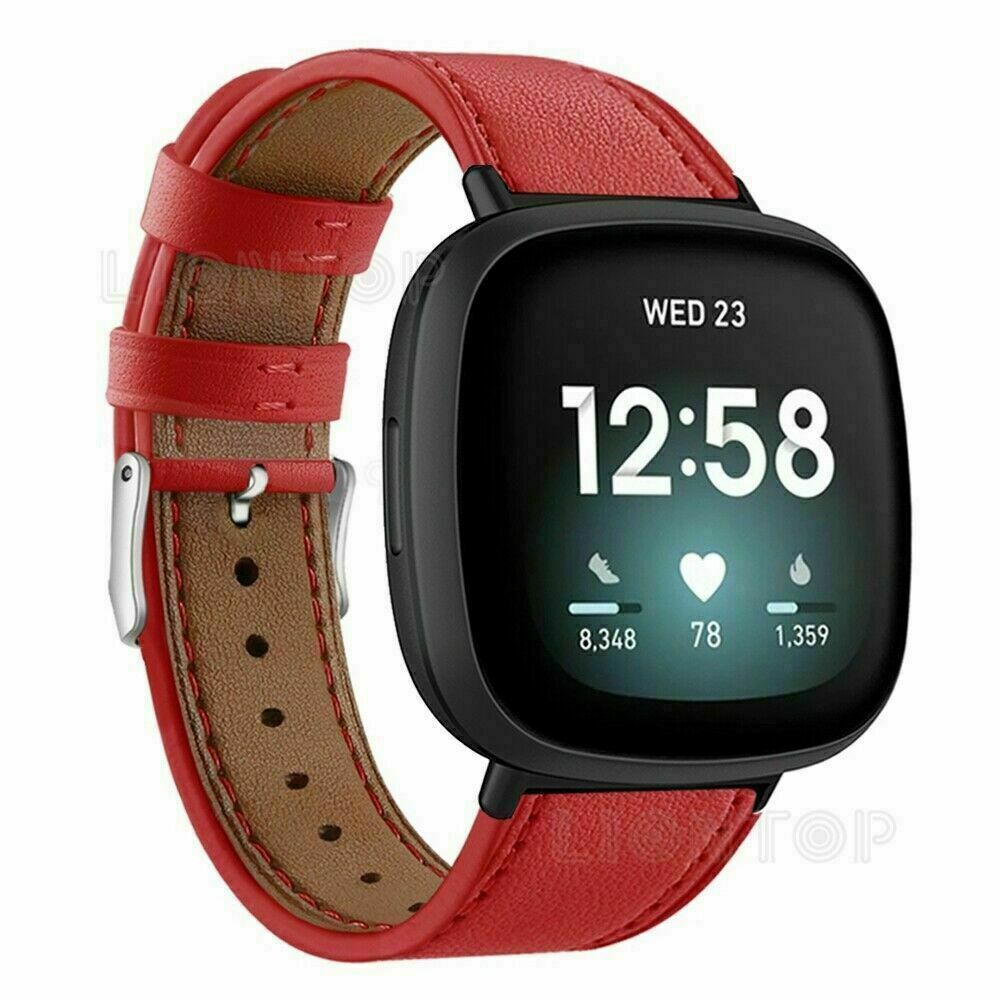 For Fitbit Versa 3 /Fitbit Sense Leather Watch Band Replacement Bracelet Strap