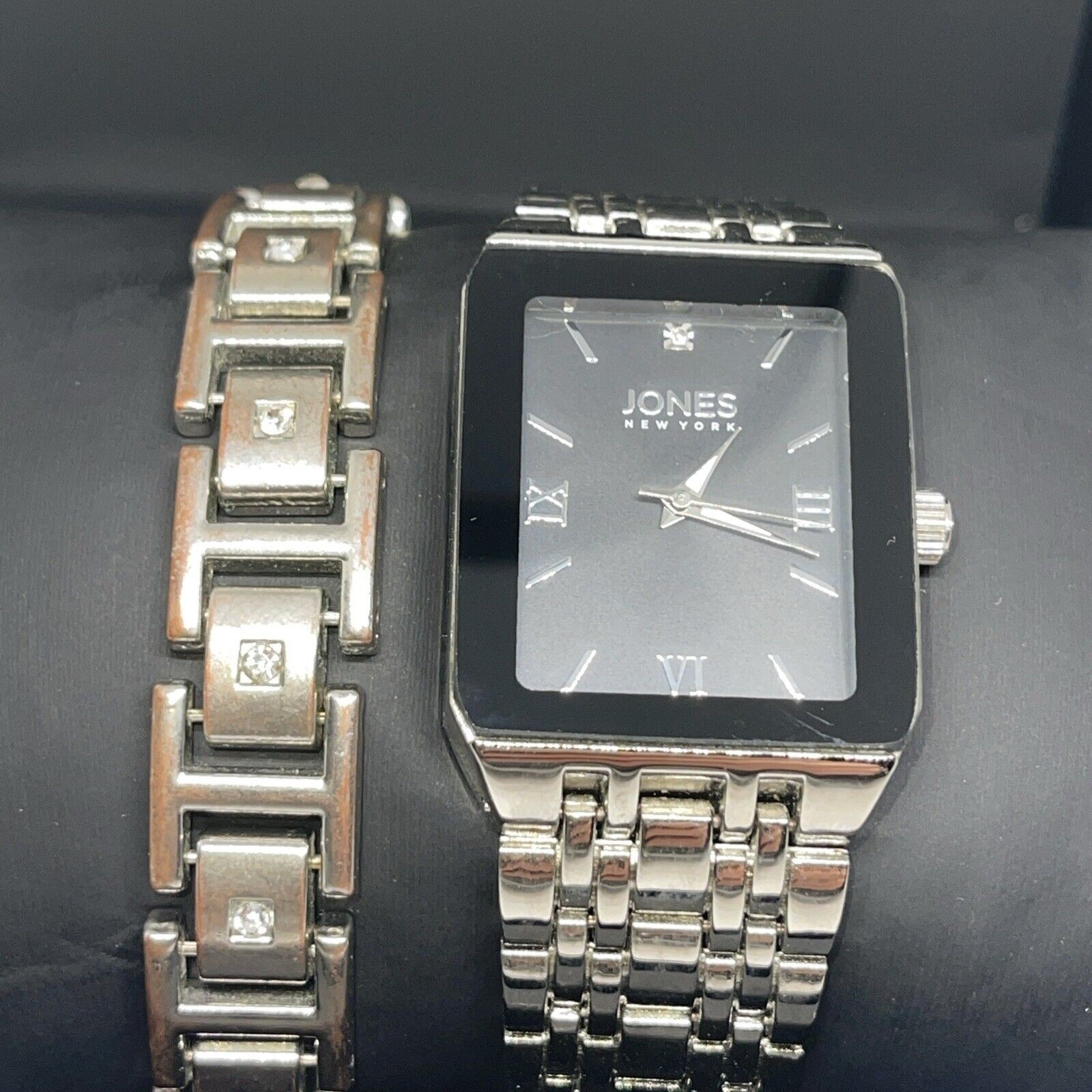 Jones NY Stainless Steel Men’s Watch Bracelet (2 Piece Set)Sleek Stylish Fashion