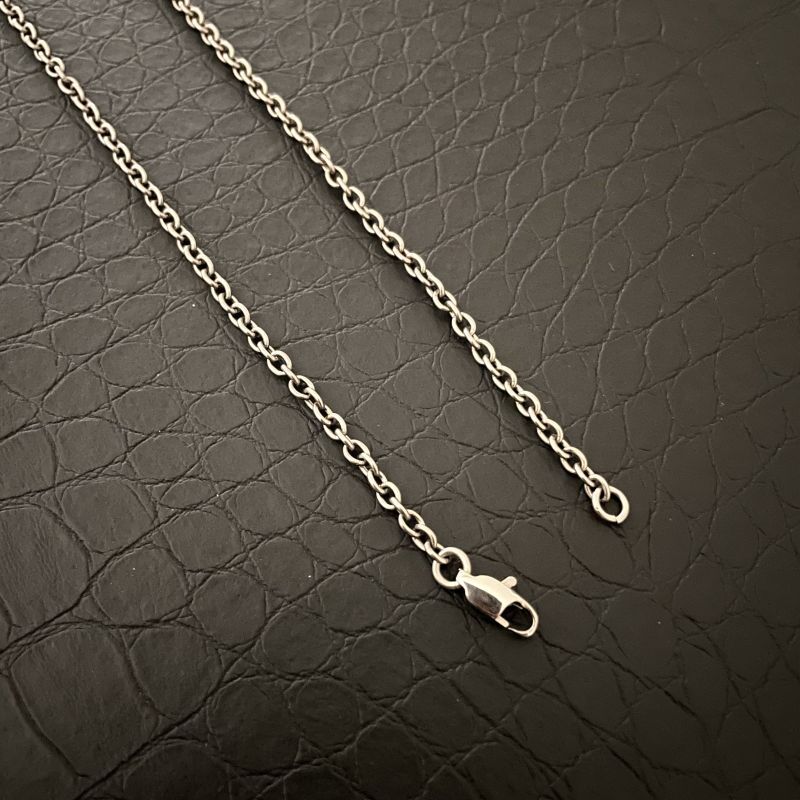 Pure Titanium O-shaped Necklace Wide 3mm Lightweight Anti Allergic Thin Chain