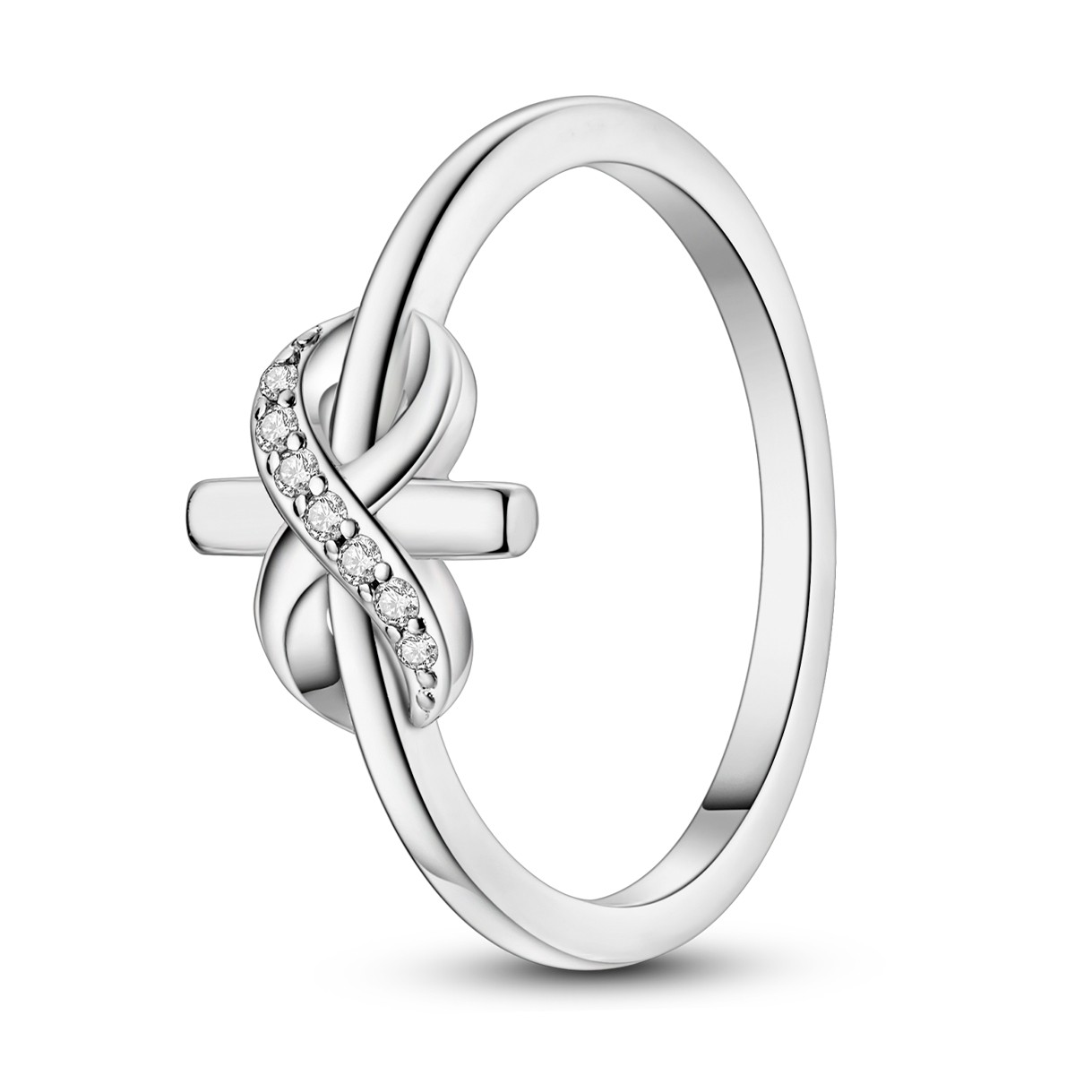 LAZA Infinite Cross 925 Sterling Silver Finger Ring AAA Zircon Gift for Her