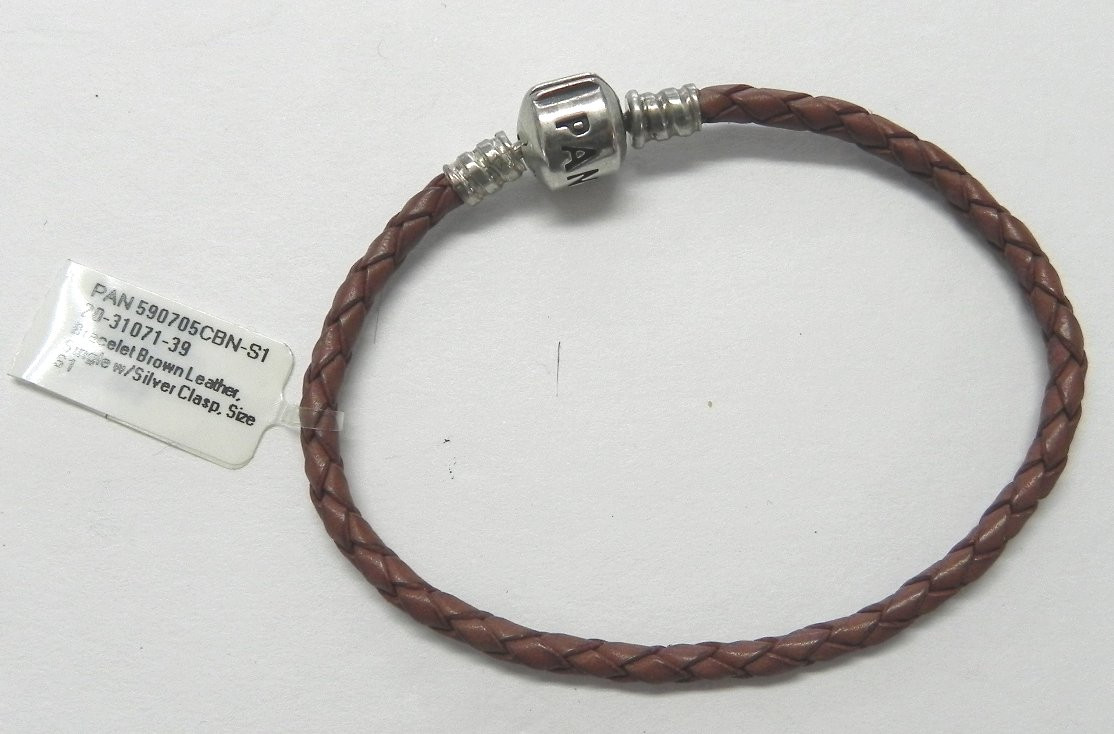 S889 Pandora Single Brown Leather Bracelet 590705CBN-S1 – Size 17 cm