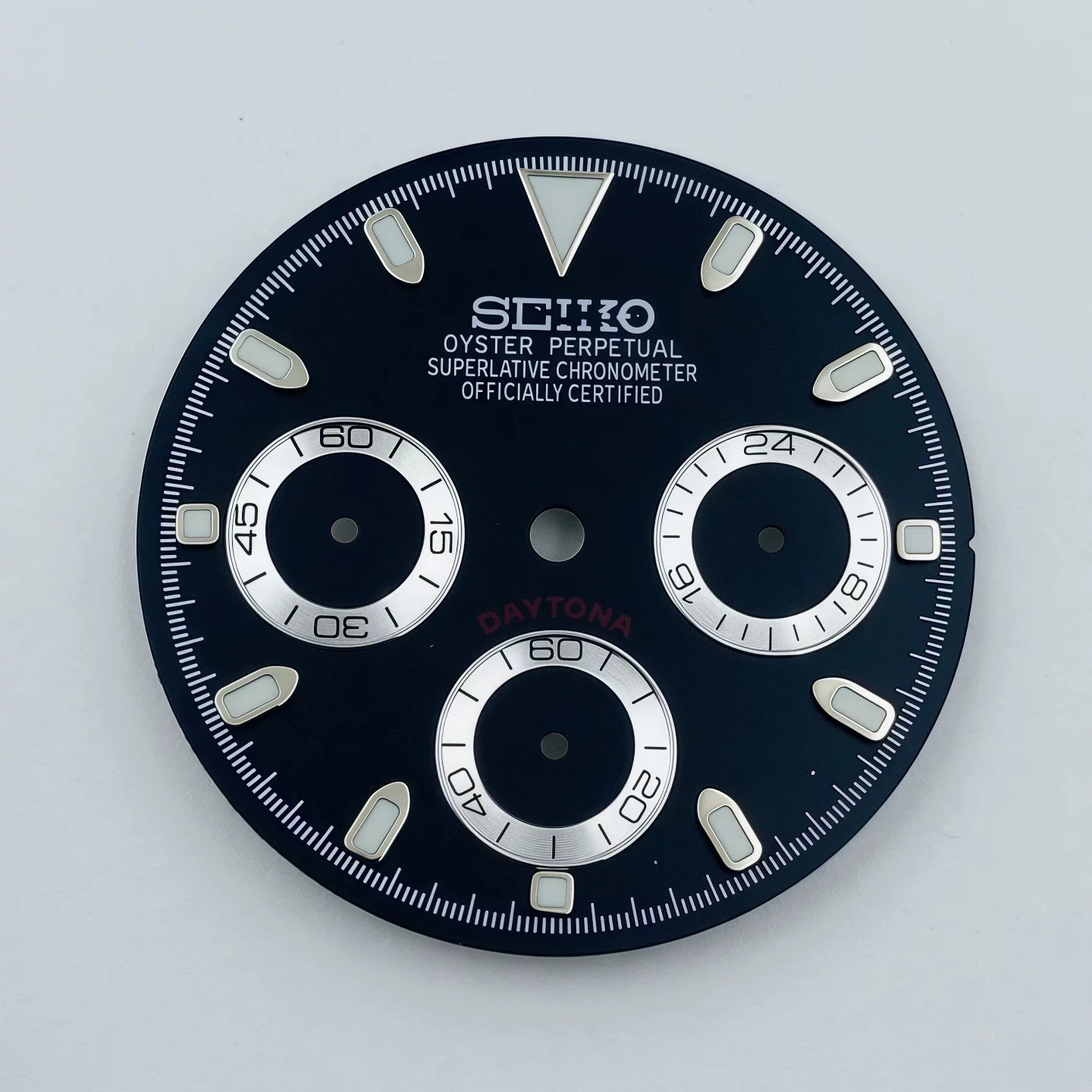 29.5mm Three-eyed panda Watch Dial Green Luminous for VK63 Movement S Logo