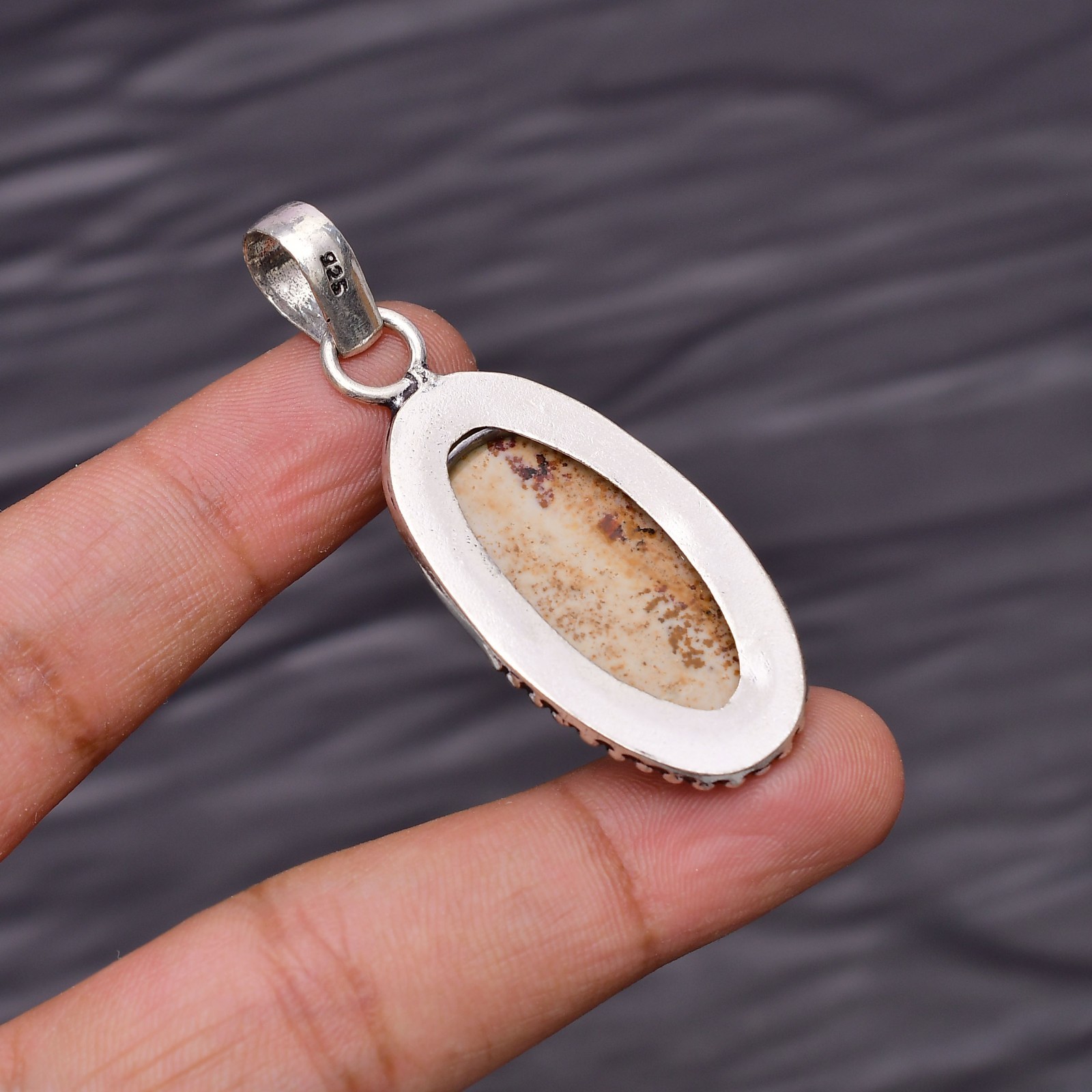 Picture Jasper Gemstone 925 Sterling Silver Jewelry Pendant 2.04″
