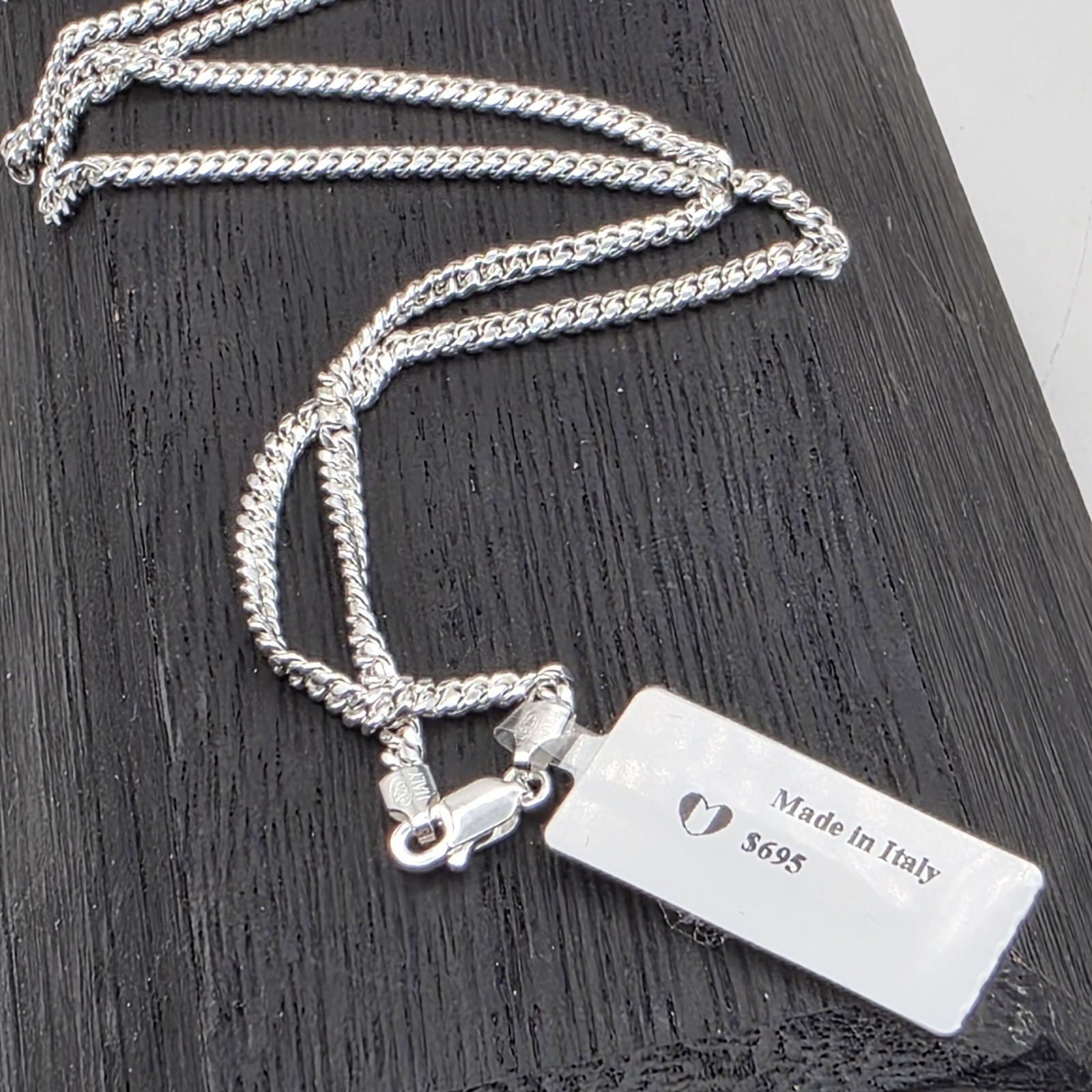 NWT Italy 925 Sterling Silver Miami Cuban Link Chain 24″ 3.0mm 15.4g Unisex