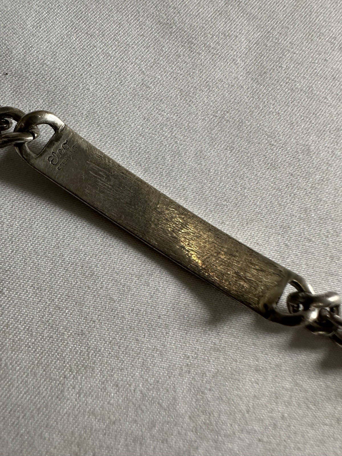 Vintage ELCO Sterling Silver 925 ID Bracelet Signed 7.75″