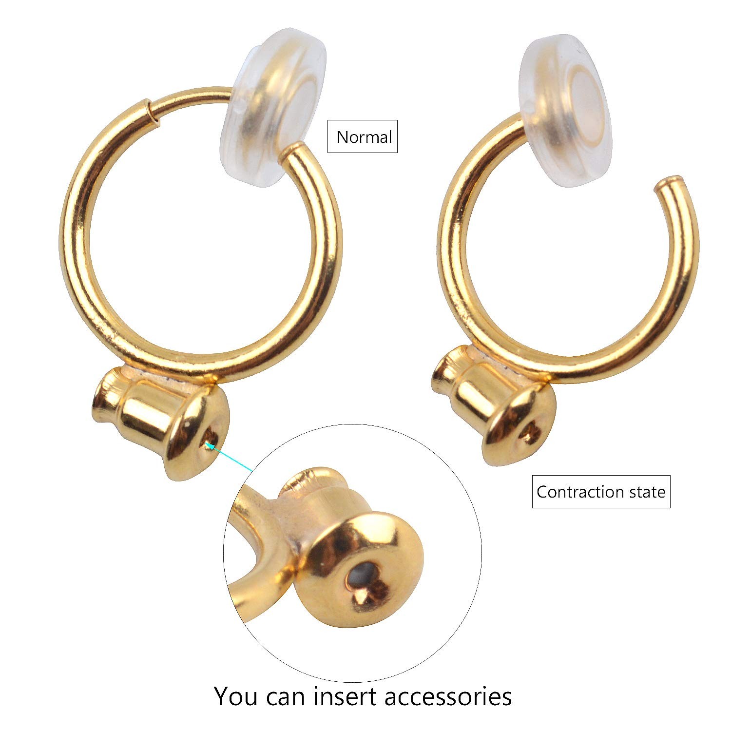 12 Pieces Clip on Earring Converters with Silicone Pads for Non Pierced Ears