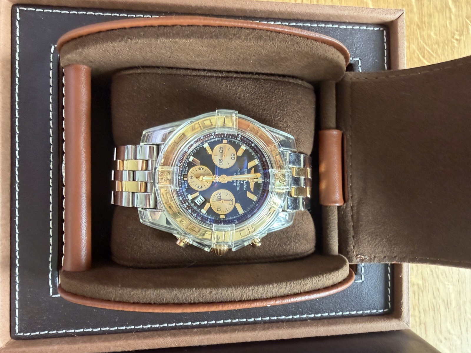 Breitling Chronomat 44 Auto Chronograph Two-Tone Bracelet Box & Papers