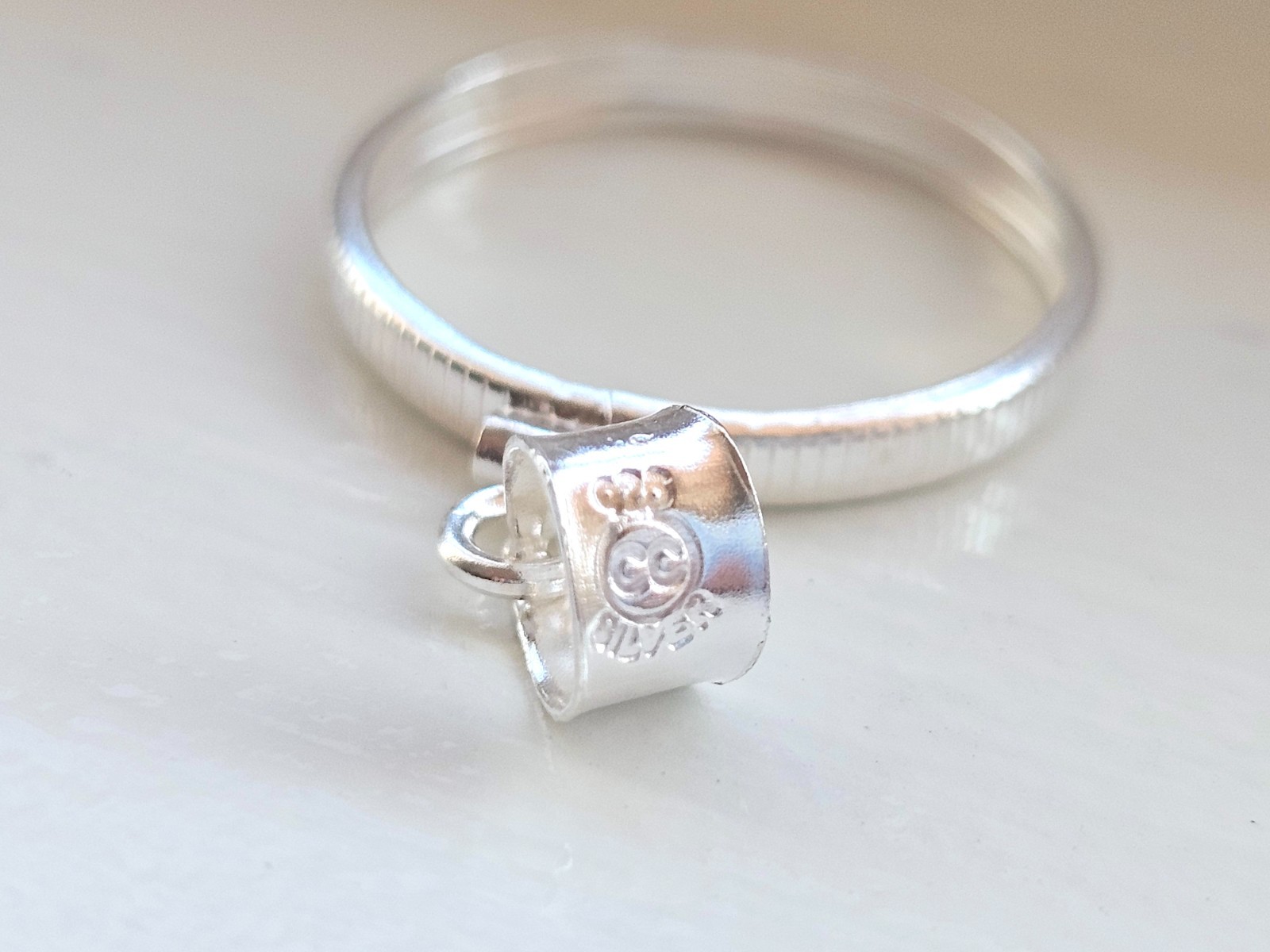925 Sterling Silver Screw Top Simple Bezel for 21mm Nickel 5 Cent Coins