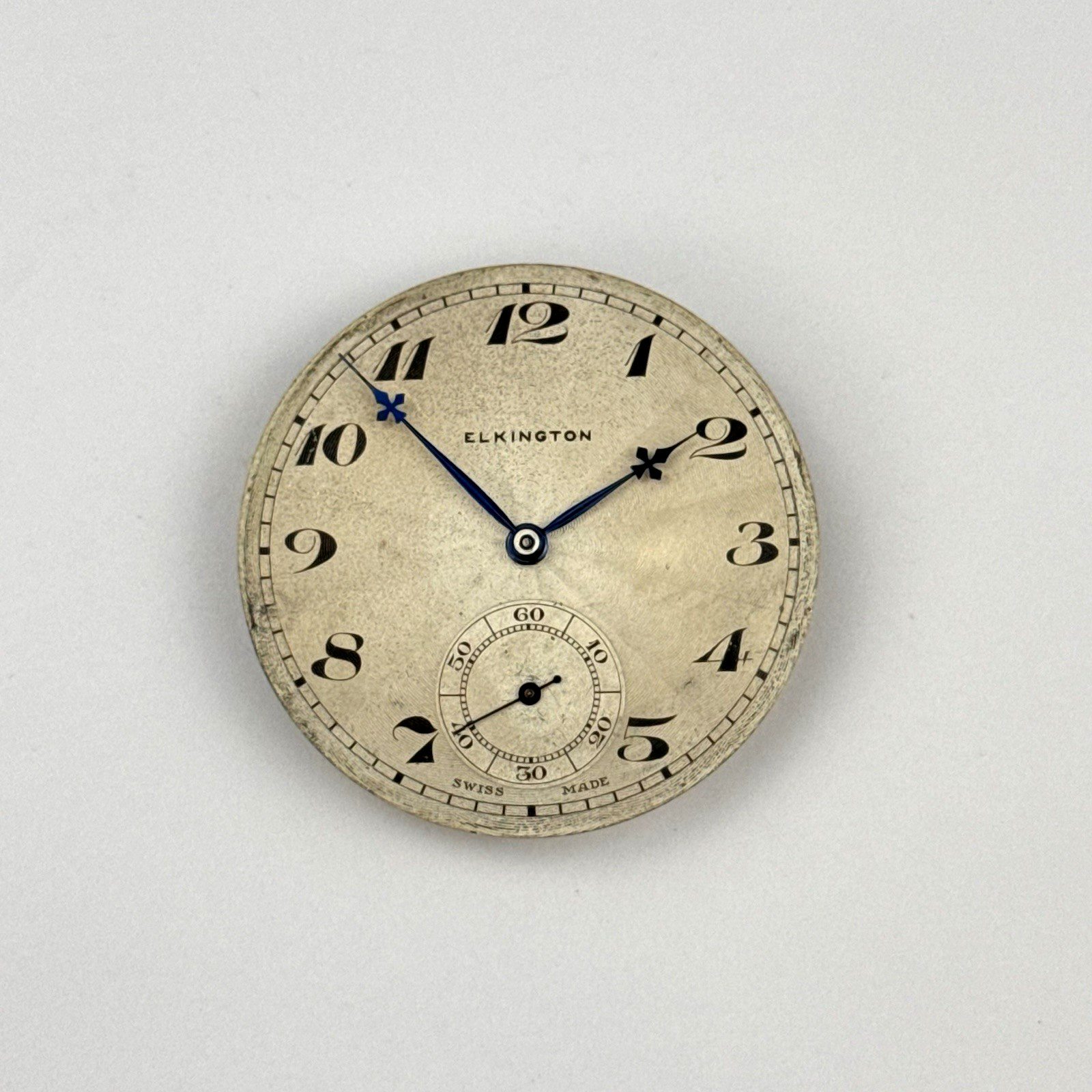 Pocket Watch Movement Swiss 39.7mm, 12S Good Hands, Guilloche Parts Repair (966)
