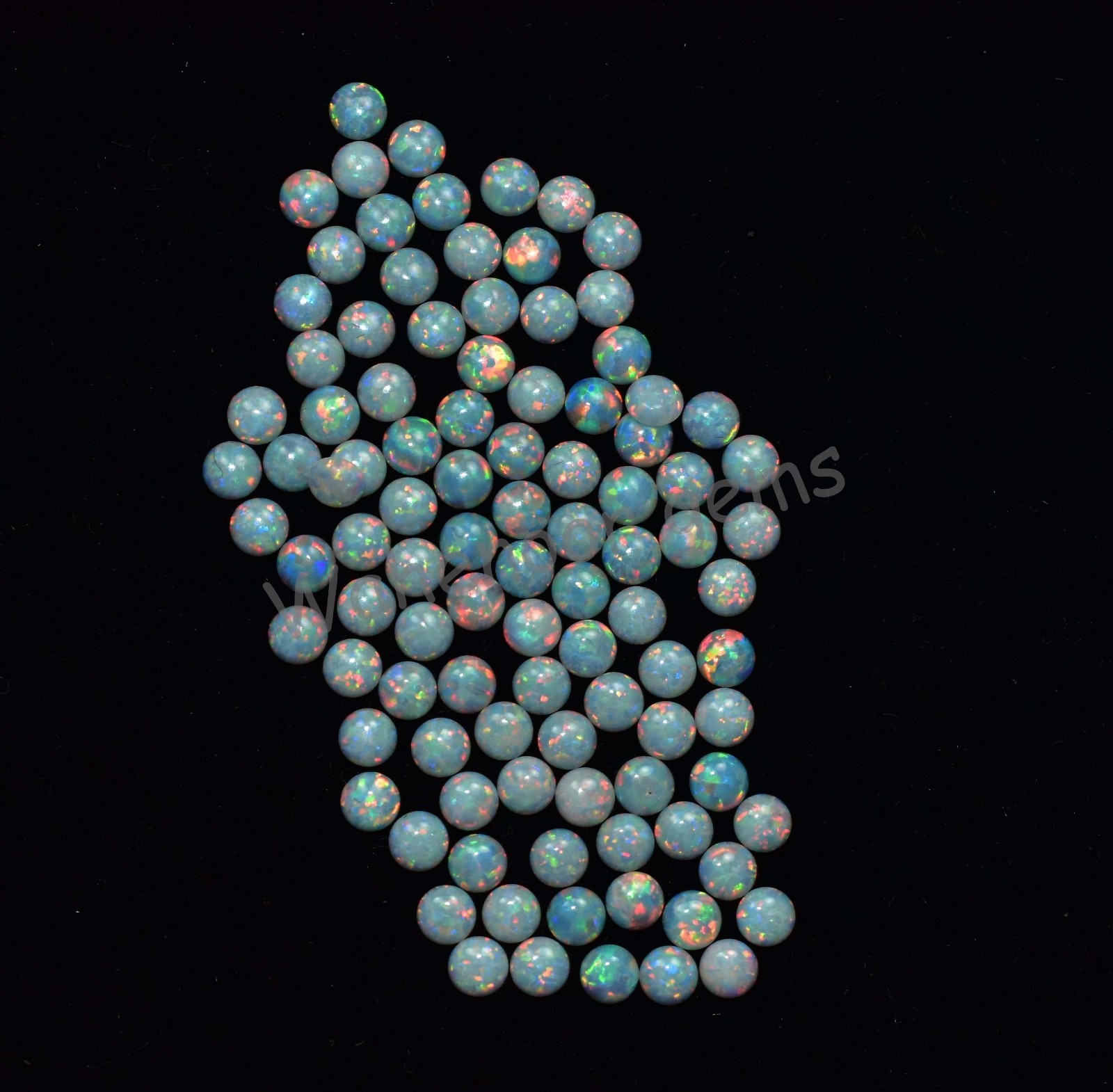 100 Pcs Natural White Fire Opal Play Of Color 2.50 MM Round Certified Gemstone