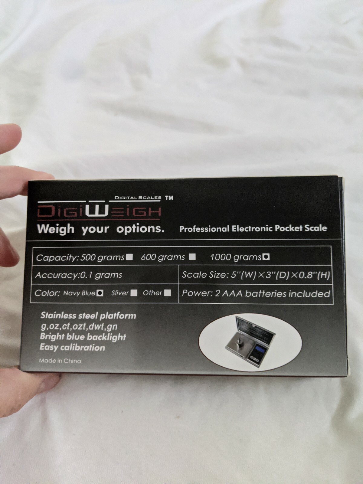 Digiweigh Digital Pocket Scale 1000 Gram Capacity