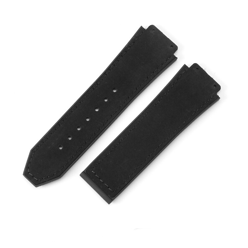Brushed Leather Watch Band Strap Men’s Rubber Wristband 26*19mm Fits Hublot