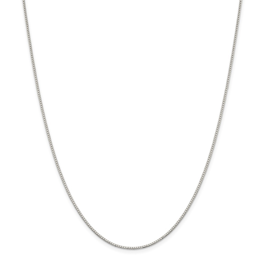 Sterling Silver Rhodiumed 1.10mm Plain Box Chain w/ Spring Ring Clasp 16″ – 30″