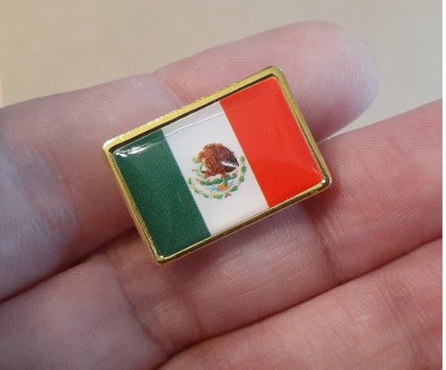 MEXICAN FLAG LAPEL PIN metal enamel bandera de Mexico hat bag badge pinback