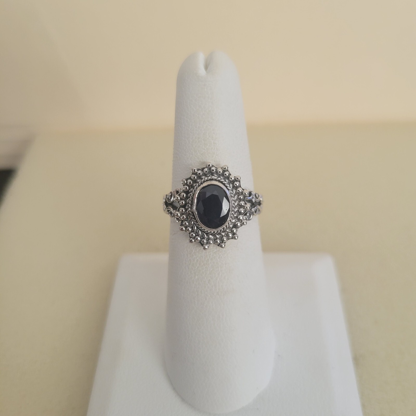 Bali Legacy Diffused Blue Sapphire 925 Sterling Silver Ring (Size 6) 1.50 CTS