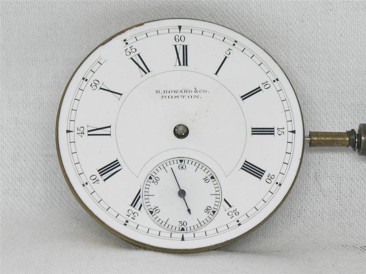 EXTREMELY RARE E. HOWARD 12TH MADE SERIES IX POCKET WATCH MOV’T & DIAL + STEM