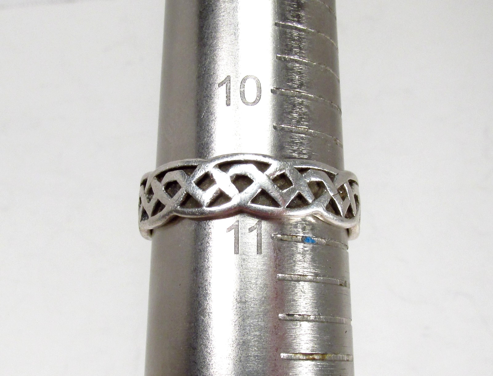 PreOwned Peter Stone PSCL Sterling Silver Celtic Knot Infinity Band Ring S 10.75