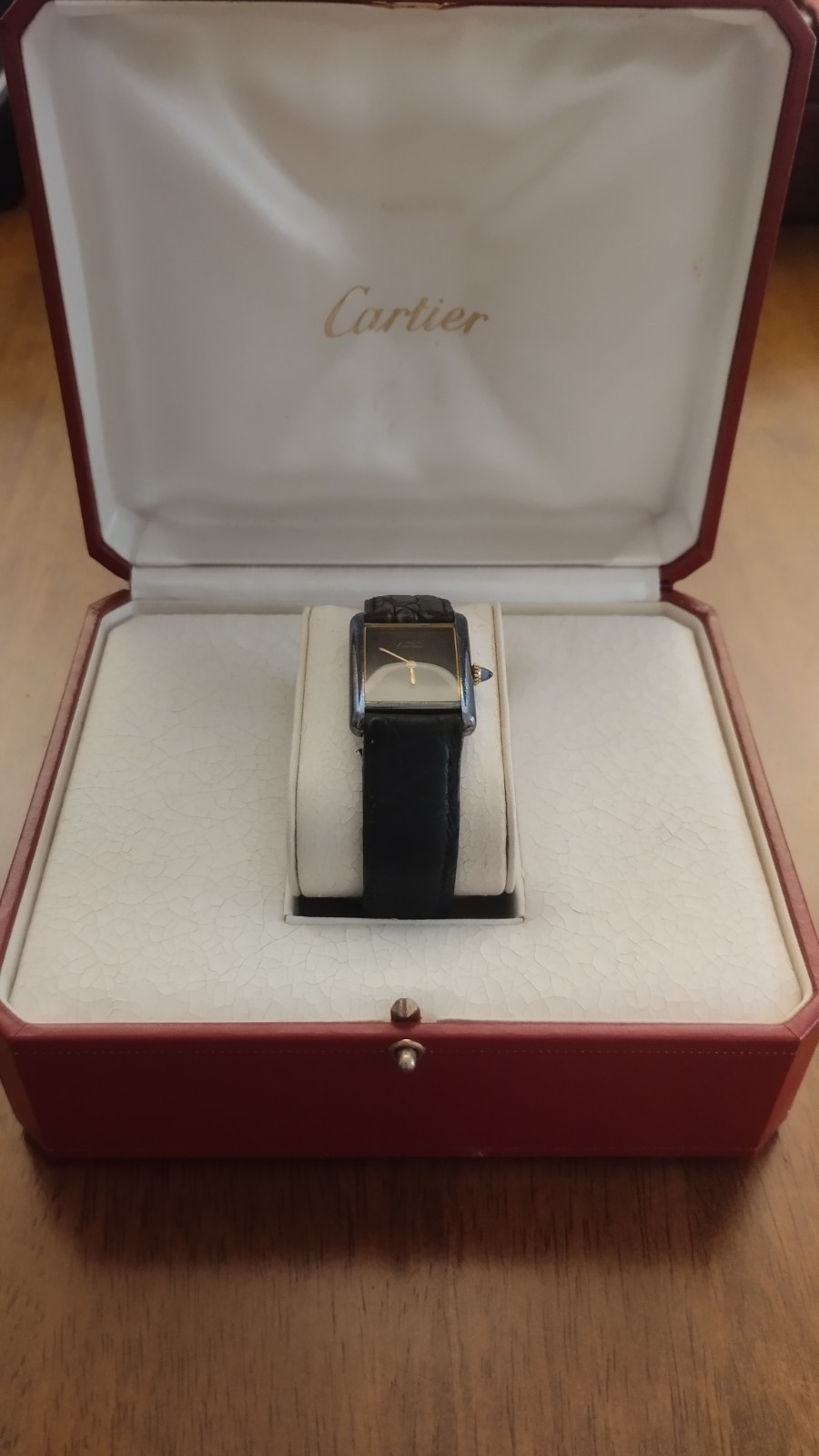 SPECIAL: SERIAL NUMBER 8! Must de Cartier Tank Vermeil – Black Mechanical Watch
