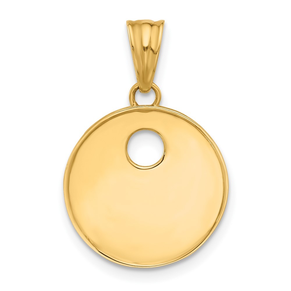 14K Gold Enameled Sun & Stars Pendant 1.93g L-24.7 mm W- 16.25mm