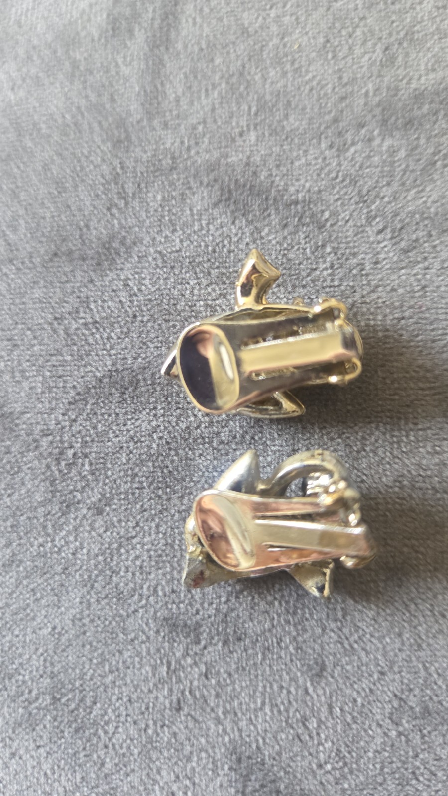 Vintage Silver Tone Amber Citrine Rhinestone Clip On Earrings Pear Cut Retro