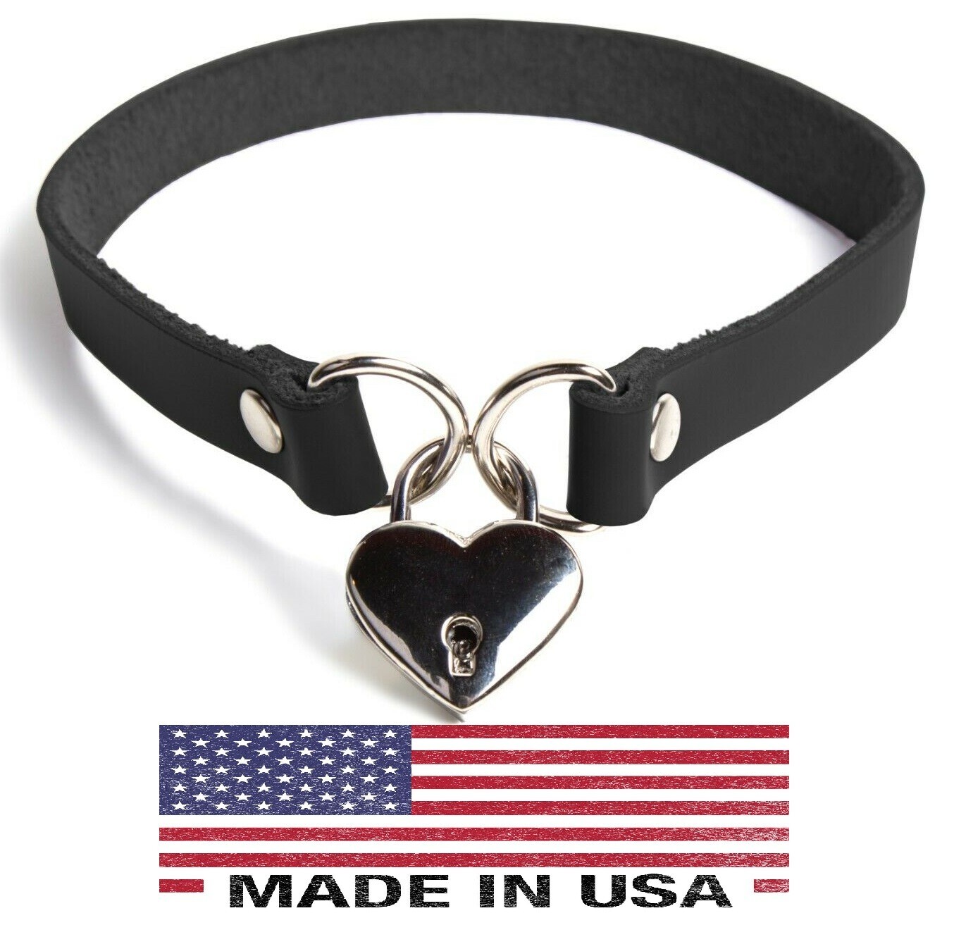 Heart Lock Choker Collar Day Sub Collar Gothic BDSM Punk for Women Men Funk Plus