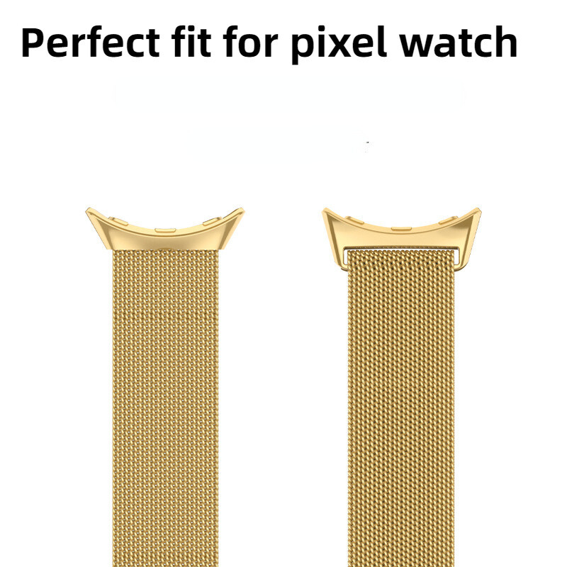 For Google Pixel Watch 1 2 Magnetic Milanses Band + Case Metal Replacement Strap