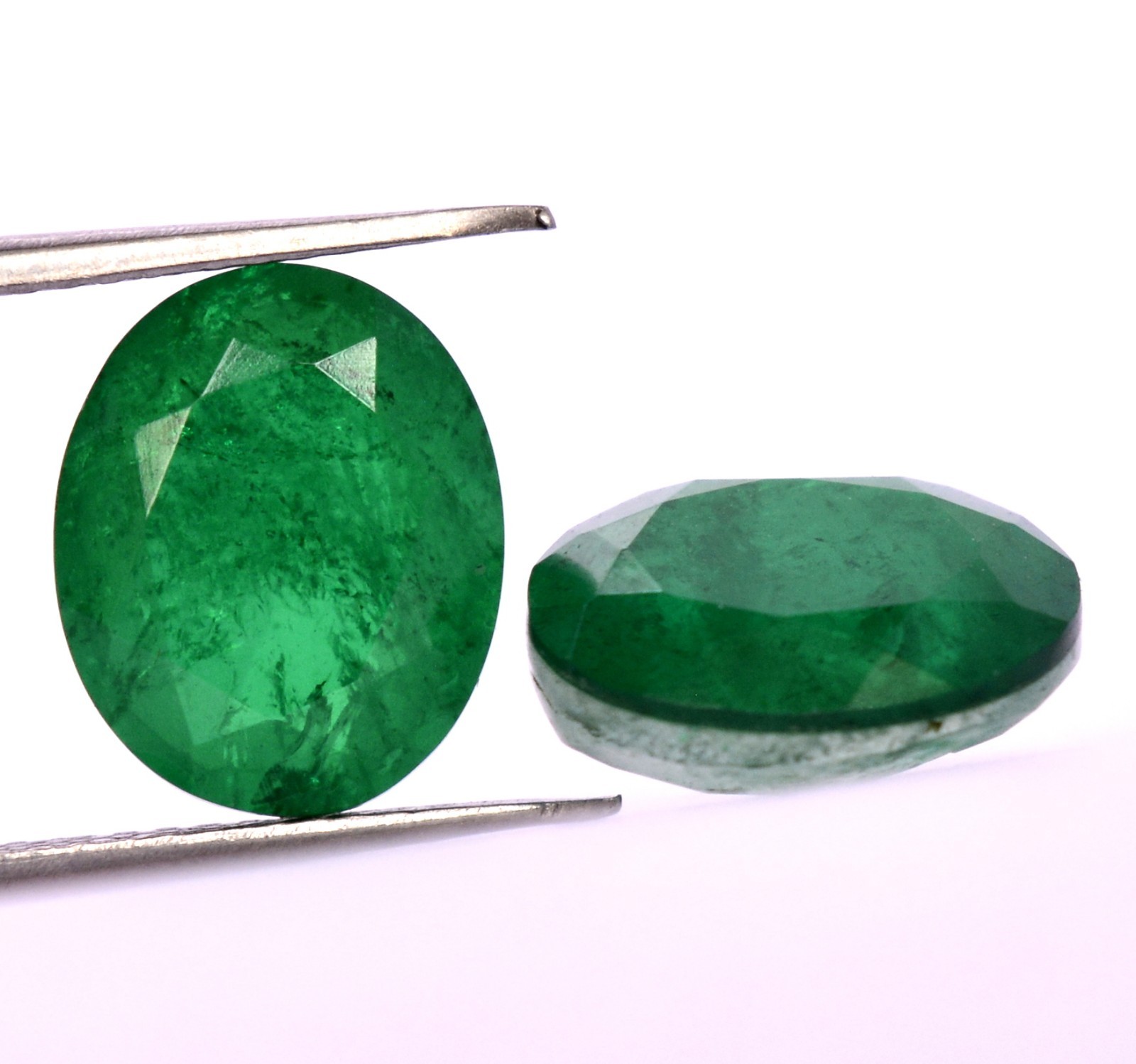 11×9 mm Emerald Color Doublet Oval Cut Pair 7.16 Cts Faceted Loose Gemstones
