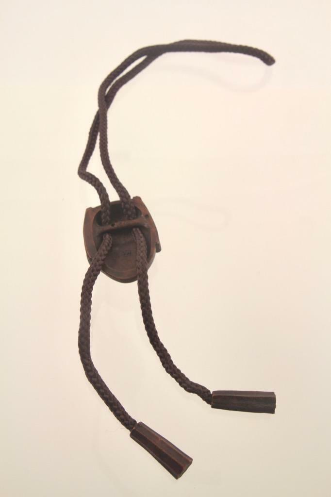 Vintage Korean Carved Face Hahoetal Mask Men’s Bolo Tie