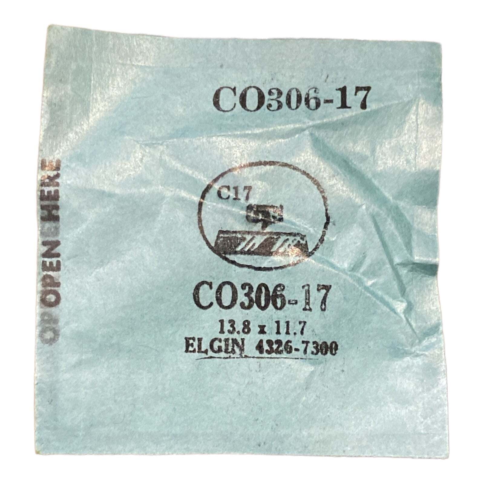 Germanow-Simon Mach (GS) CO306-17 Watch Crystal 13.8×11.7 NOS Part Flexo Elgin