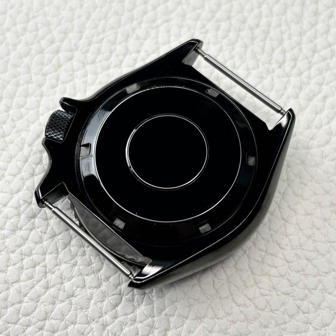 42mm Black Steel 5ATM Ceramic Watch Case PVD 3’8 Crown Mod Fit NH35 NH36 SKX007